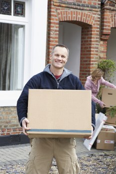 Movers loading household items for a local Enfield home move