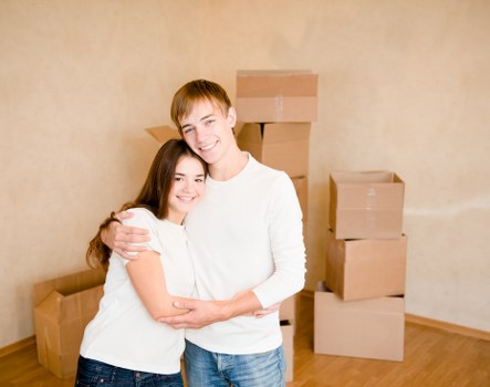 Furniture and boxes being moved for an Enfield home relocation