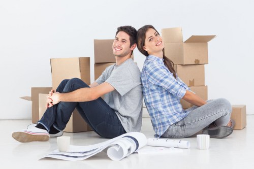 Local Enfield moving van loading household furniture