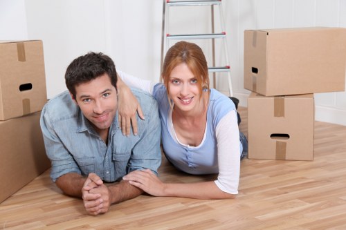 Careful loading of household furniture during an Enfield move