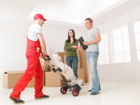 Furniture and household items being loaded for a house move