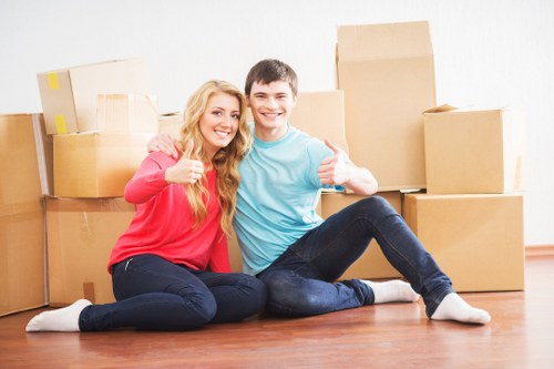 Packing and loading items into a removals van