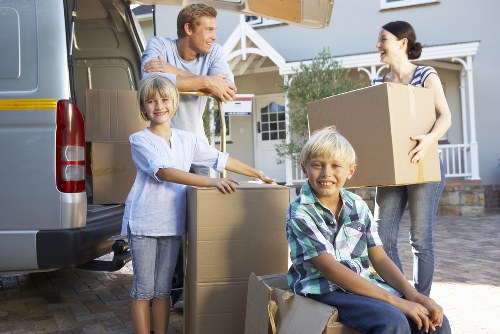 Business relocation with a moving van in Enfield
